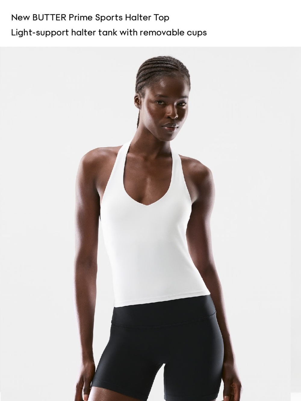 Aritzia Butter White Halter Camisole Tank